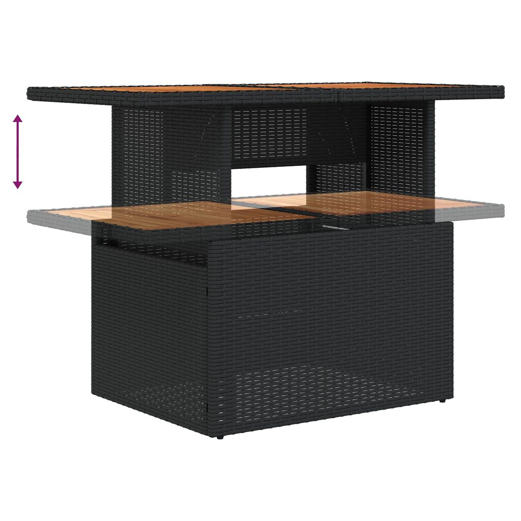 vidaXL Σετ Καναπέ Κήπου με μαξιλάρι 11 pcs Μαύρο 100 x 55 x 73 εκ