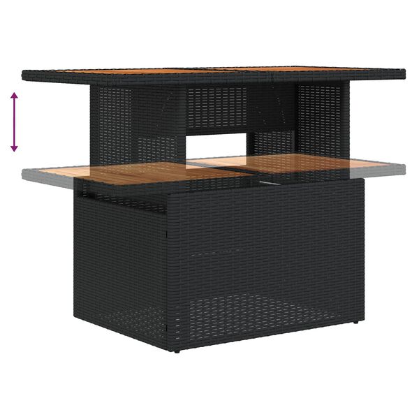 vidaXL Σετ Καναπέ Κήπου με μαξιλάρι 11 pcs Μαύρο 100 x 55 x 73 εκ