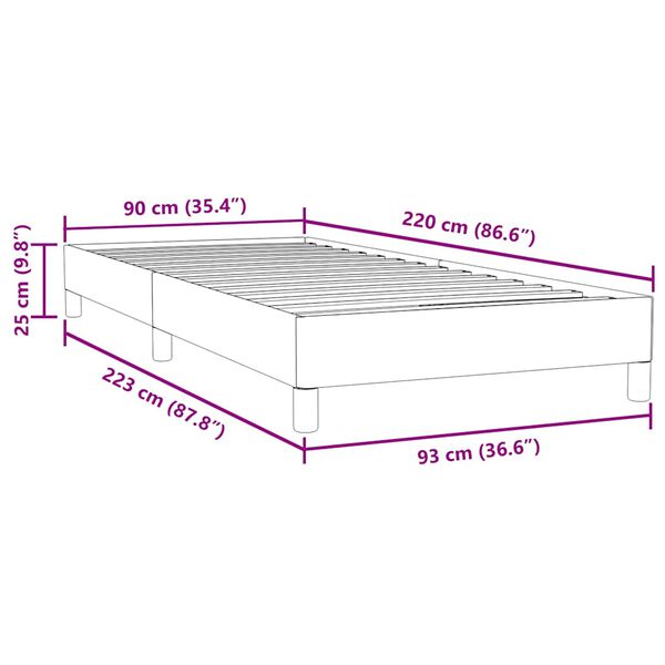 vidaXL Κρεβάτι Boxspring χωρίς Στρώμα Σκούρο Μπλε 90x220 εκ. Βελούδινο