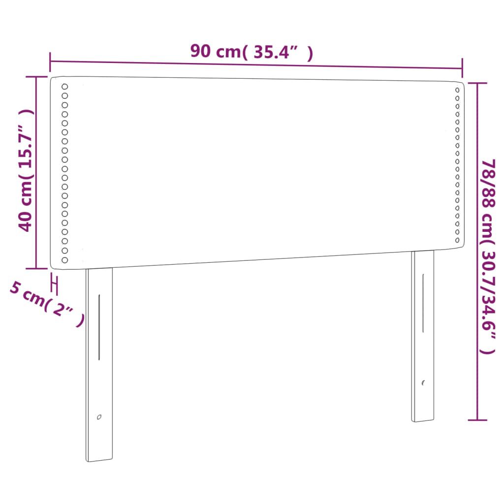 vidaXL Κεφαλάρι Κρεβατιού Καπουτσίνο 90x5x78/88 εκ. Συνθετικό Δέρμα