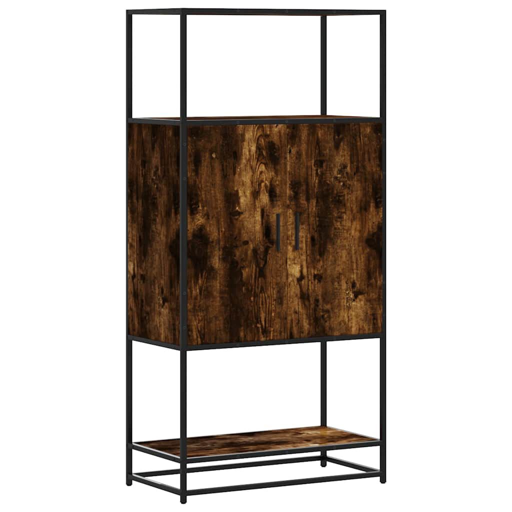 vidaXL Highboard Καπνιστή δρυς 68x35x139 cm Κατασκευασμένο ξύλο