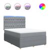 vidaXL Κρεβάτι Boxspring με Στρώμα Ανοιχτό Γκρι 140x190 εκ. Υφασμάτινο