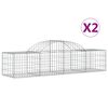 vidaXL Συρματοκιβώτια Τοξωτά 2 τεμ. 200x50x40/60 εκ. Γαλβαν. Ατσάλι
