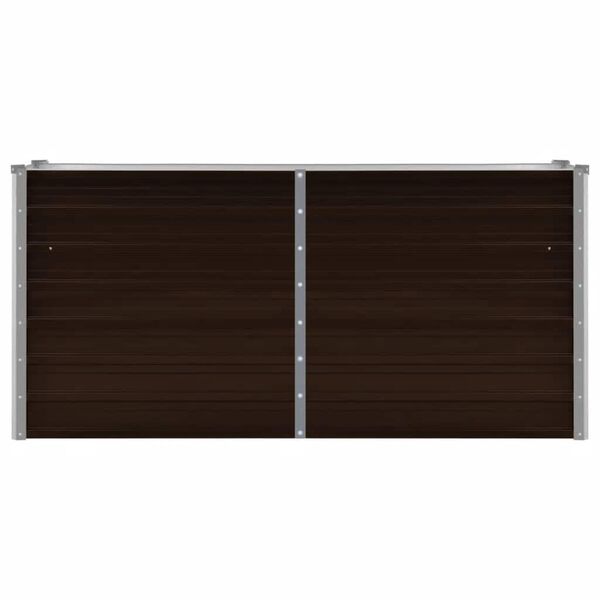 vidaXL Ζαρντινιέρα Υπερυψωμένη Καφέ 160x40x77 εκ. Γαλβανισμ. Χάλυβας