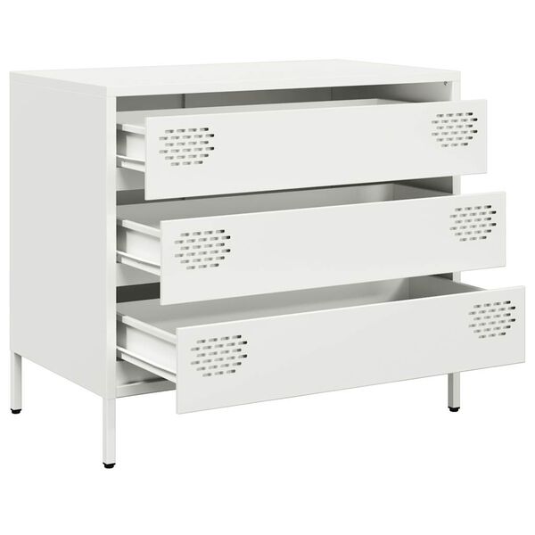 vidaXL Ντουλάπι Λευκό 68x39x58,5 εκ. από Χάλυβα Ψυχρής Έλασης