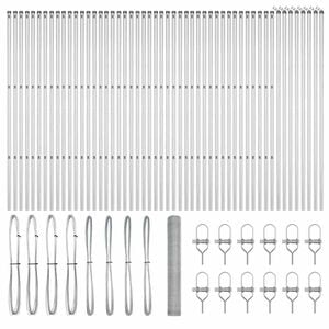 vidaXL Φράχτης με Στήλες. Ασημί 1.2 x 100 m Ατσάλι με επικάλυψη PVC