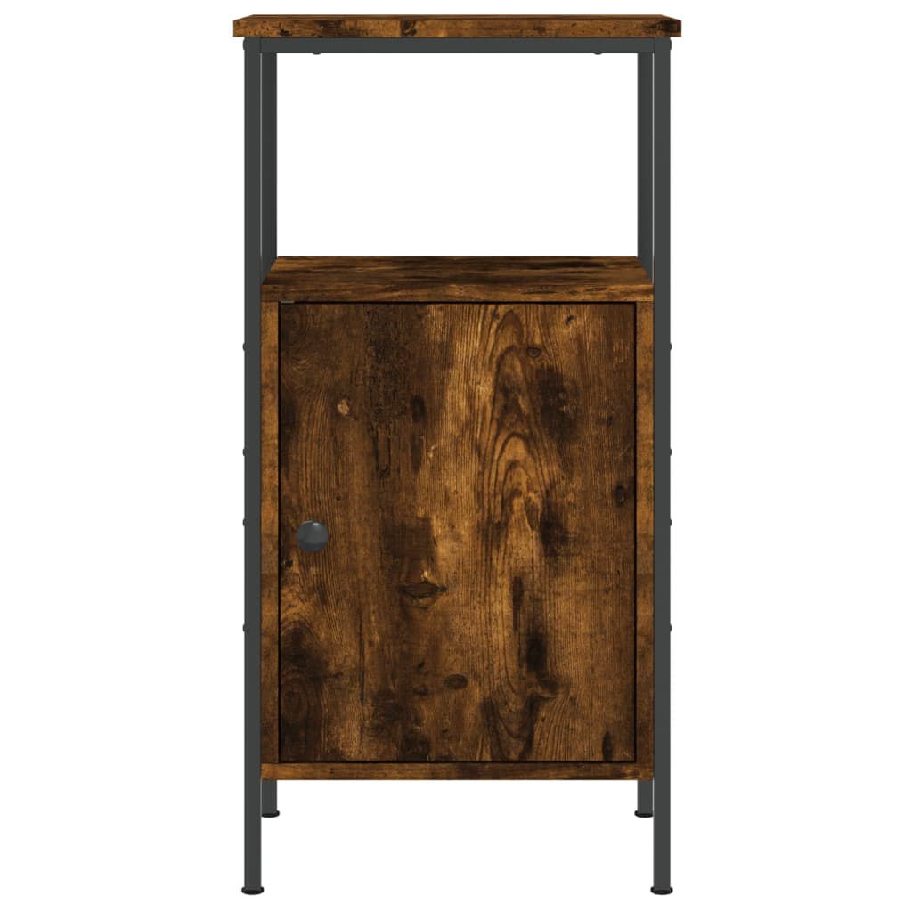 vidaXL Κομοδίνα 2 τεμ. Καπνιστή Δρυς 41 x 31 x 80 εκ. Επεξεργ. Ξύλο