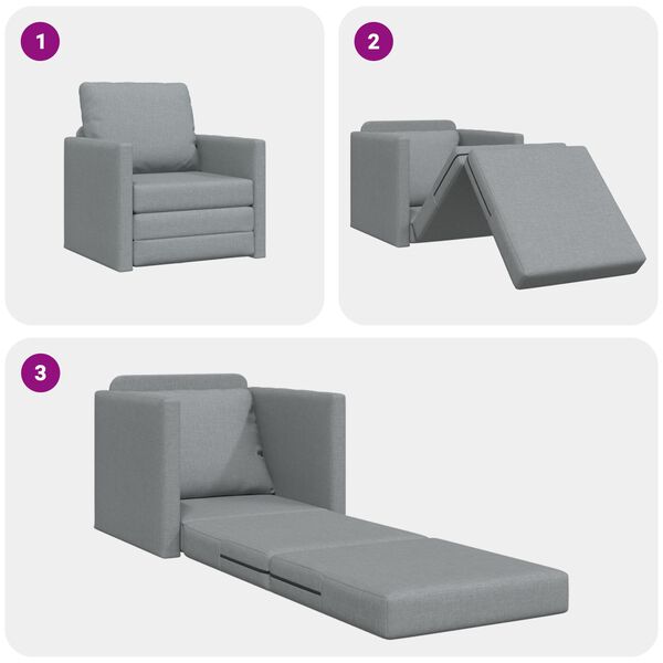 vidaXL Καναπές-Κρεβάτι Δαπέδου 2 σε 1 Αν. Γκρι 112x174x55 εκ. Ύφασμα