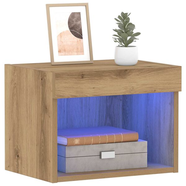 vidaXL Ντουλάπι Τοίχου με LED Φώτα Ξύλο Artisan 40x30x30 εκ.