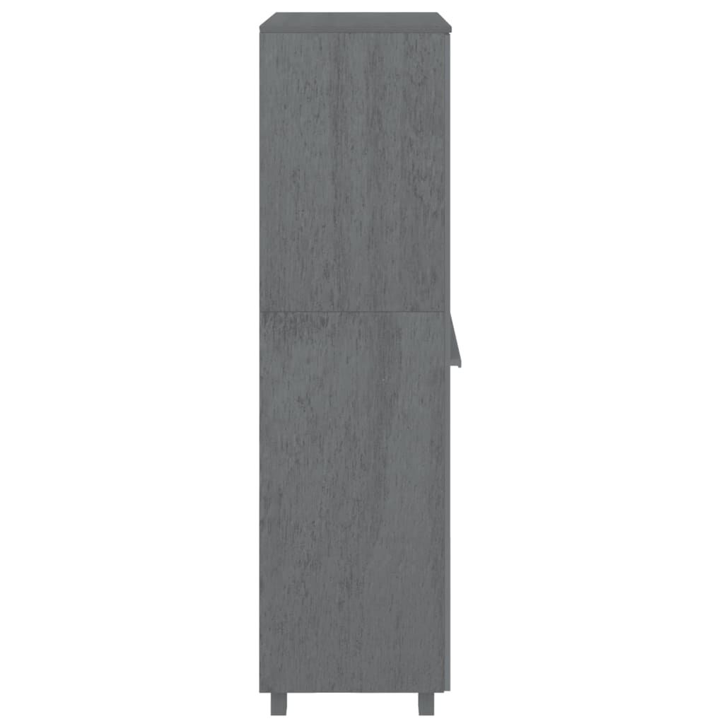 vidaXL Ντουλάπα HAMAR Σκ. Γκρι 89 x 50 x 180 εκ. από Μασίφ Ξύλο Πεύκου