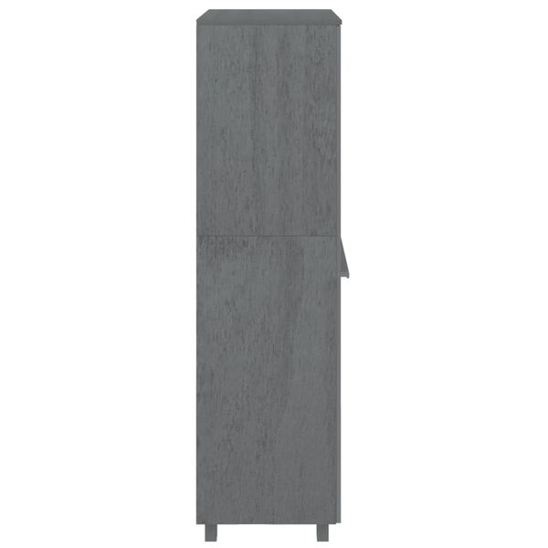vidaXL Ντουλάπα HAMAR Σκ. Γκρι 89 x 50 x 180 εκ. από Μασίφ Ξύλο Πεύκου