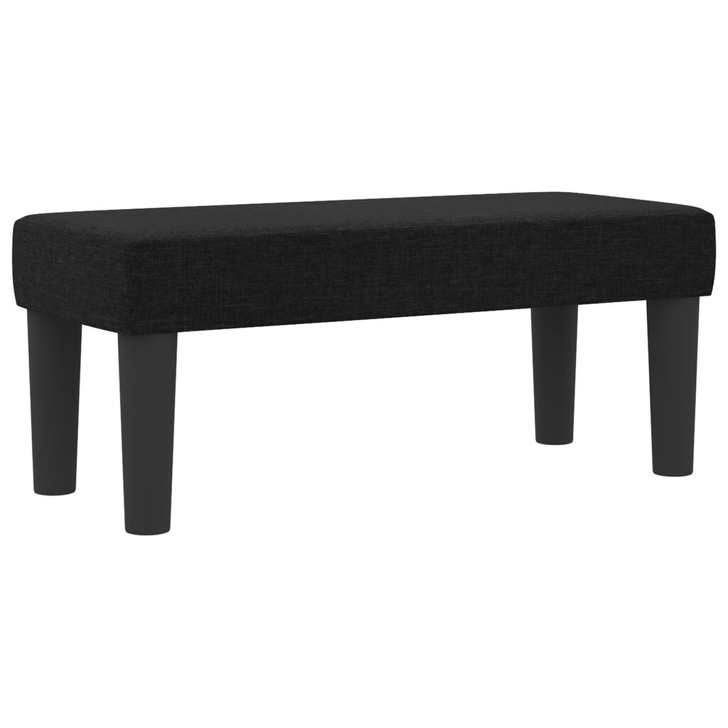 vidaXL Κρεβάτι Box Spring με Στρώμα & Παγκάκι Μαύρο 100x200 εκ. Ύφασμα