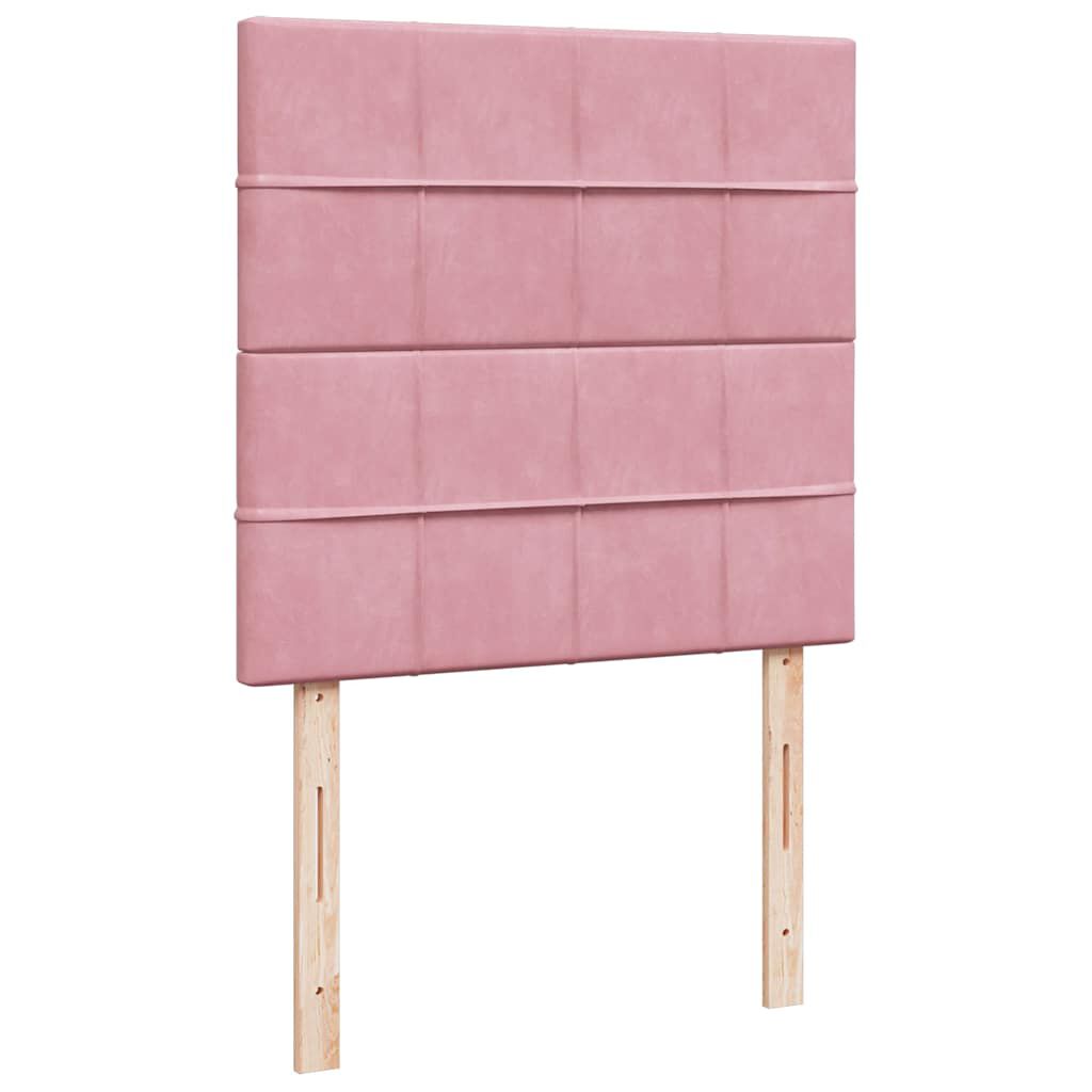vidaXL Κρεβάτι Boxspring με Στρώμα Ροζ 100x200 εκ. Βελούδινο