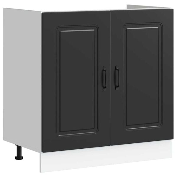 vidaXL Ντουλάπα Κουζίνας με πόρτα Kalmar 2 pcs Μαύρο 80 x 46 x 81.5 εκ