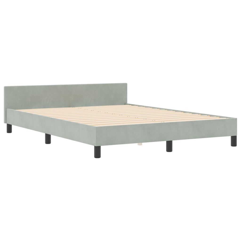 vidaXL Κρεβάτι Φως Γκρι 140x200 εκ Βελούδο