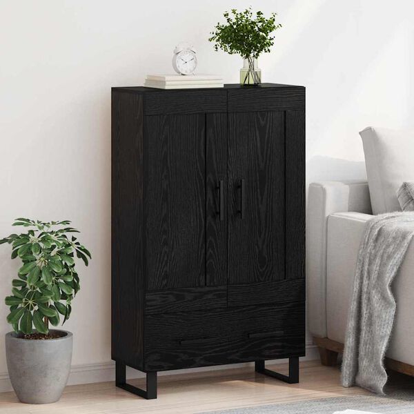 vidaXL Highboard &Mu;&alpha;ύ&rho;&eta; &Omicron;&xi;&upsilon;ά 69,5 x 31 x 115 &epsilon;&kappa;. &Epsilon;&pi;&epsilon;&xi;&epsilon;&rho;&gamma;&alpha;&sigma;&mu;έ&nu;&omicron; &xi;ύ&lambda;&omicron;