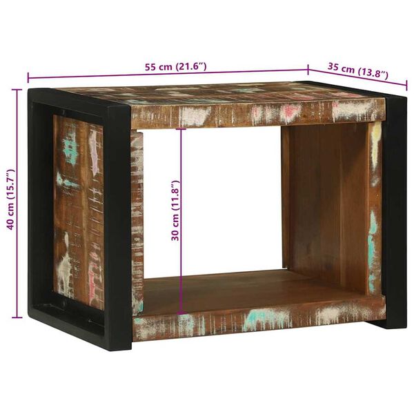 vidaXL Κύβος Τοίχου Καφέ 55 x 35 x 40 εκ Μασίφ ανακυκλωμένο ξύλο