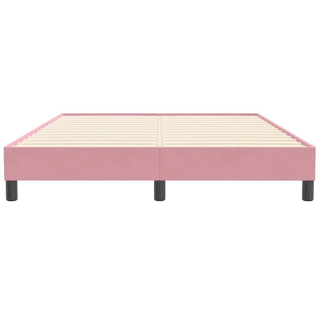 vidaXL Box Spring Κρεβάτι χωρίς στρώμα Ροζ 140x210 cm Βελούδινο