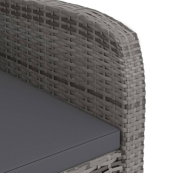 vidaXL Σετ Τραπεζαρίας Εξ. Χώρου 11 τεμ. Γκρι Συνθ. Ρατάν με Μαξιλάρια