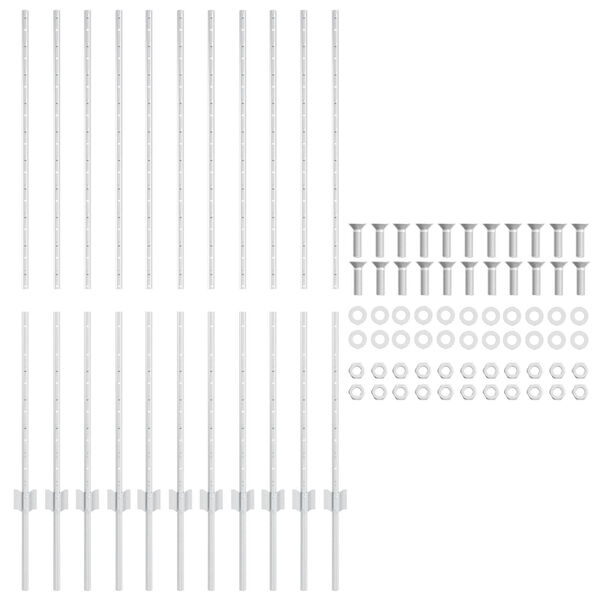 vidaXL Στύλοι Περίφραξης 22 pcs Ασημί 140 cm Γαλβανισμένος χάλυβας