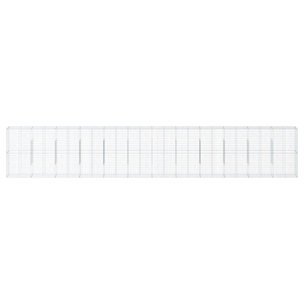 vidaXL Συρματοκιβώτιο με Κάλυμμα 1200x50x200εκ από Γαλβανισμένο Χάλυβα