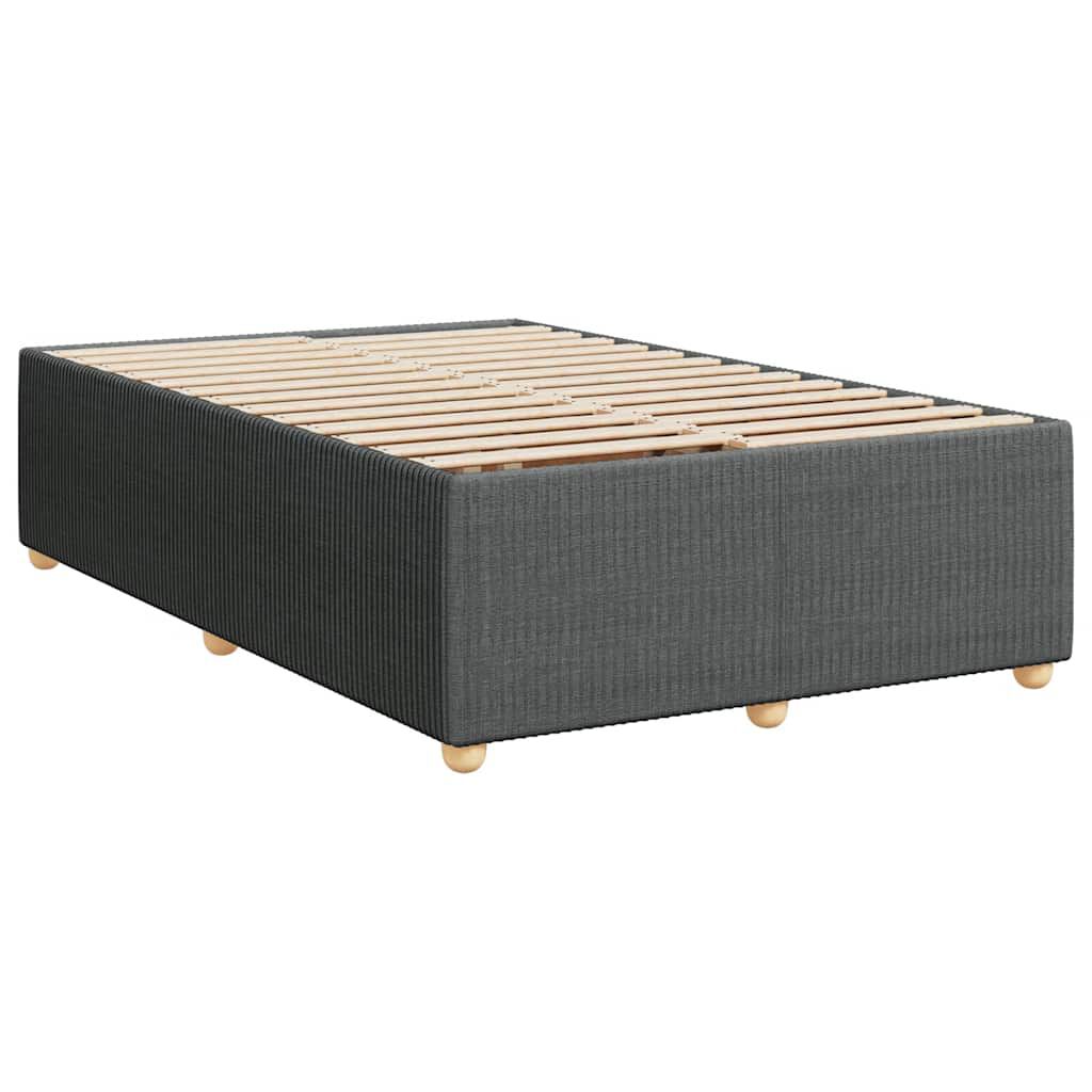 vidaXL Κρεβάτι Boxspring με Στρώμα Σκούρο Γκρι 120x190 εκ Υφασμάτινο