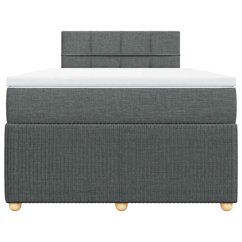 vidaXL Κρεβάτι Boxspring με Στρώμα Σκούρο Γκρι 120x190 εκ Υφασμάτινο