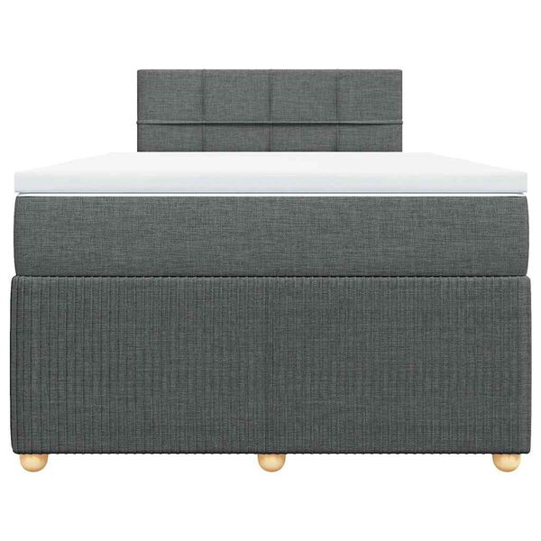vidaXL Κρεβάτι Boxspring με Στρώμα Σκούρο Γκρι 120x190 εκ Υφασμάτινο