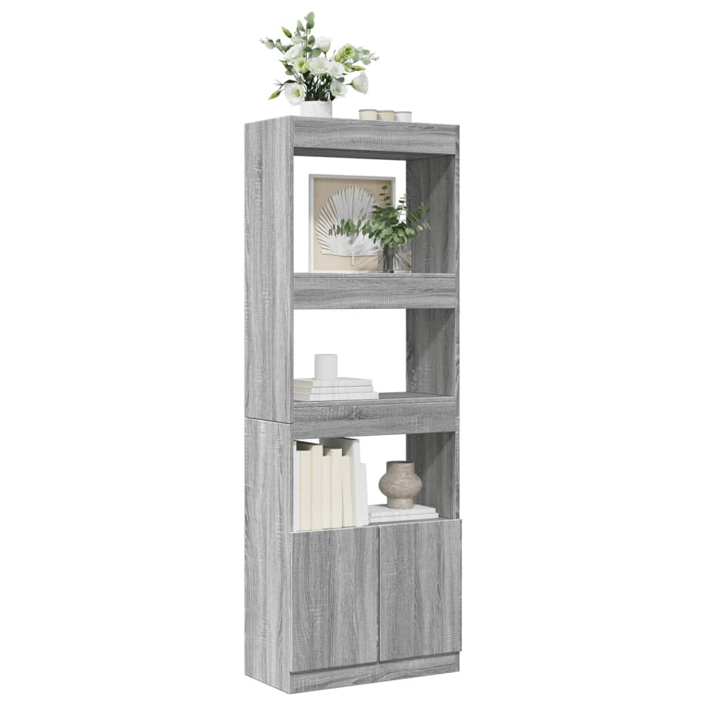 vidaXL Ντουλάπι Γκρι Sonoma 63x33x180 εκ. από Επεξεργασμένο Ξύλο