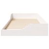vidaXL Κρεβάτι δαπέδου Λευκό 100 x 210 cm Μασίφ ξύλο πεύκου