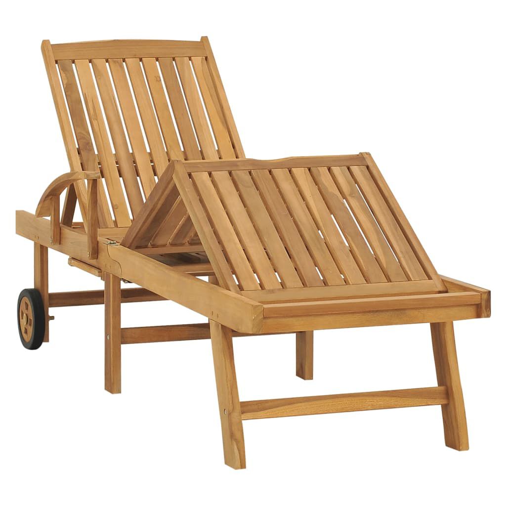 vidaXL Ξαπλώστρα από Μασίφ Ξύλο Teak
