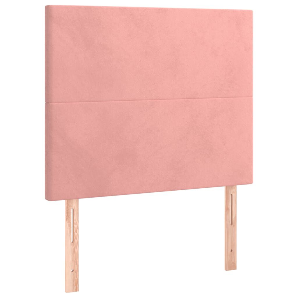 vidaXL Κρεβάτι Boxspring με Στρώμα Ροζ 100x200 εκ. Βελούδινο