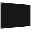 vidaXL Πίσω Πάνελ Κουζίνας Μαύρο 90 x 60 cm σκληρυμένο γυαλί