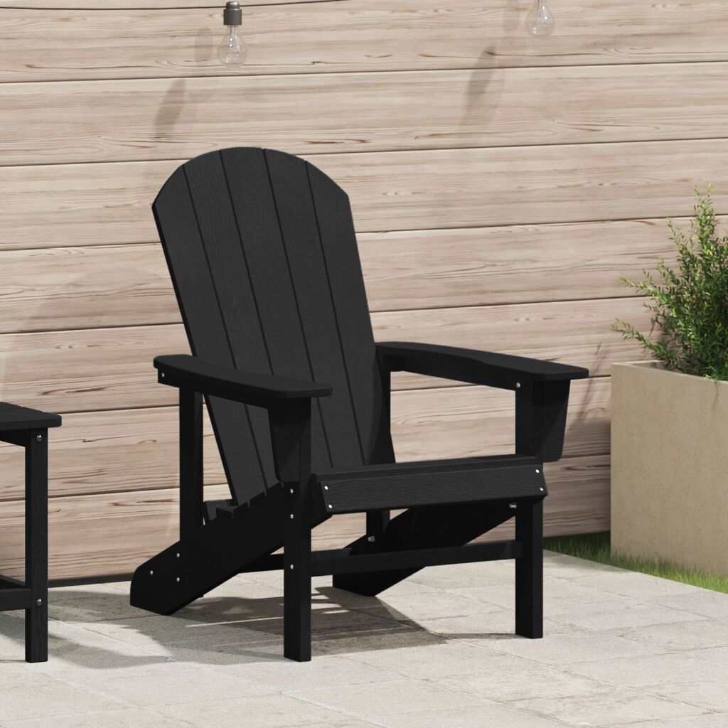 vidaXL Καρέκλα Adirondack Μαύρη 74x82x91 εκ. HDPE