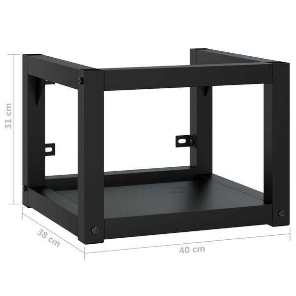 vidaXL Έπιπλο Μπάνιου Επιτοίχιο Μαύρο 40 x 38 x 31 εκ. Σιδερένιο