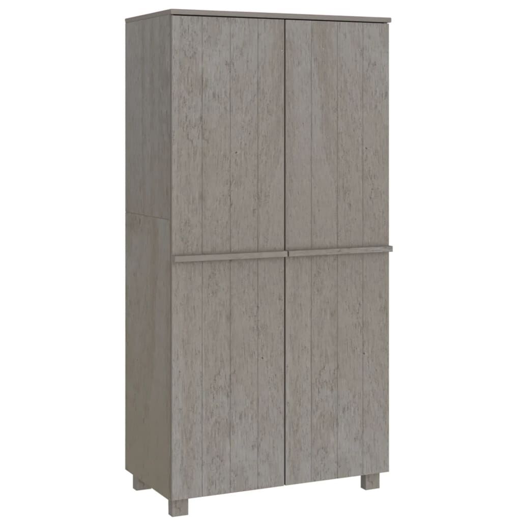 vidaXL Ντουλάπα HAMAR Αν. Γκρι 89 x 50 x 180 εκ. από Μασίφ Ξύλο Πεύκου