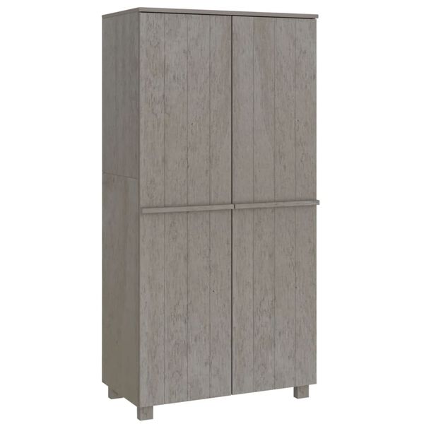 vidaXL Ντουλάπα HAMAR Αν. Γκρι 89 x 50 x 180 εκ. από Μασίφ Ξύλο Πεύκου