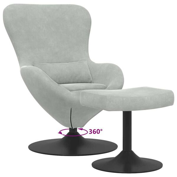 vidaXL Κάθισμα-αυγό 2 pcs Ανοιχτό γκρι 63 x 73 x 90 εκ Βελούδο