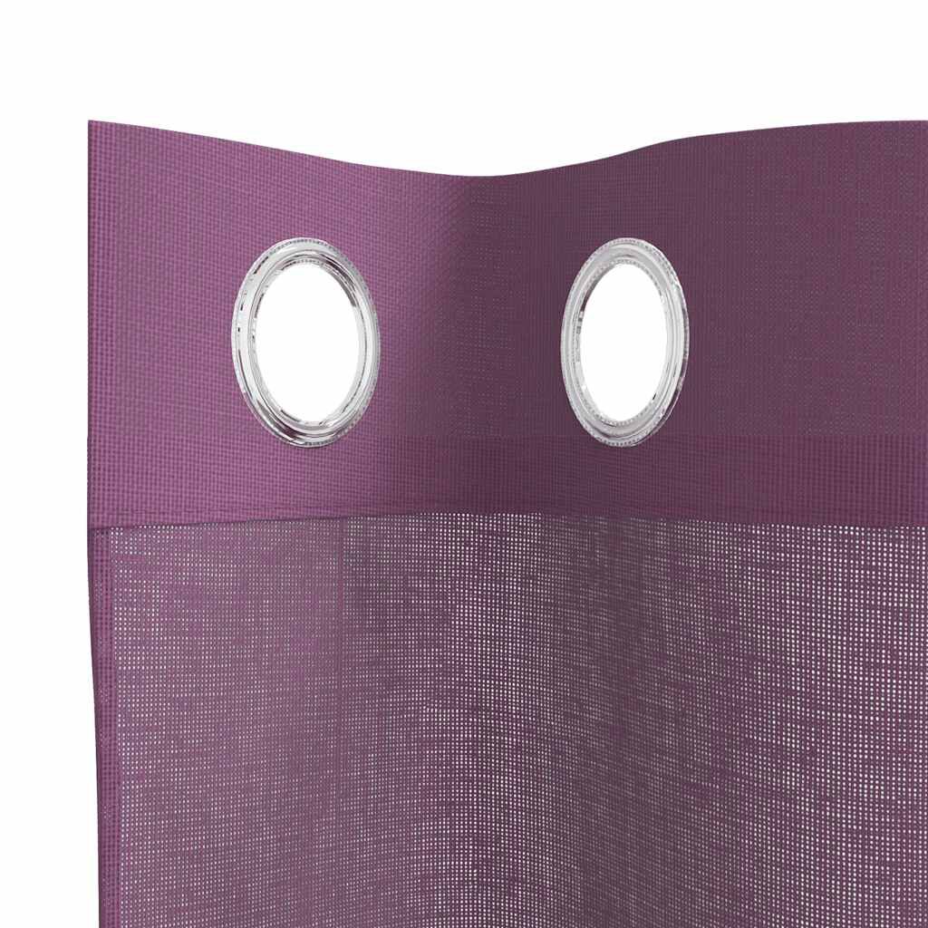 vidaXL Κουρτίνες Voile με ροδέλες 2 τεμάχια Μοβ 140x300 εκ.