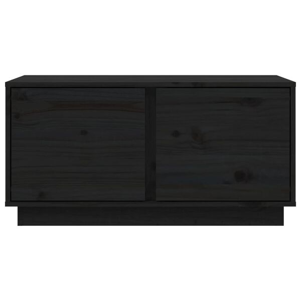vidaXL Τραπεζάκι Σαλονιού Μαύρο 80x50x40εκ. από Μασίφ Ξύλο Πεύκου