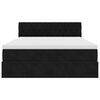 vidaXL Οθωμανικό κρεβάτι με στρώμα & LEDs Μαύρο 140x190cm Velvet
