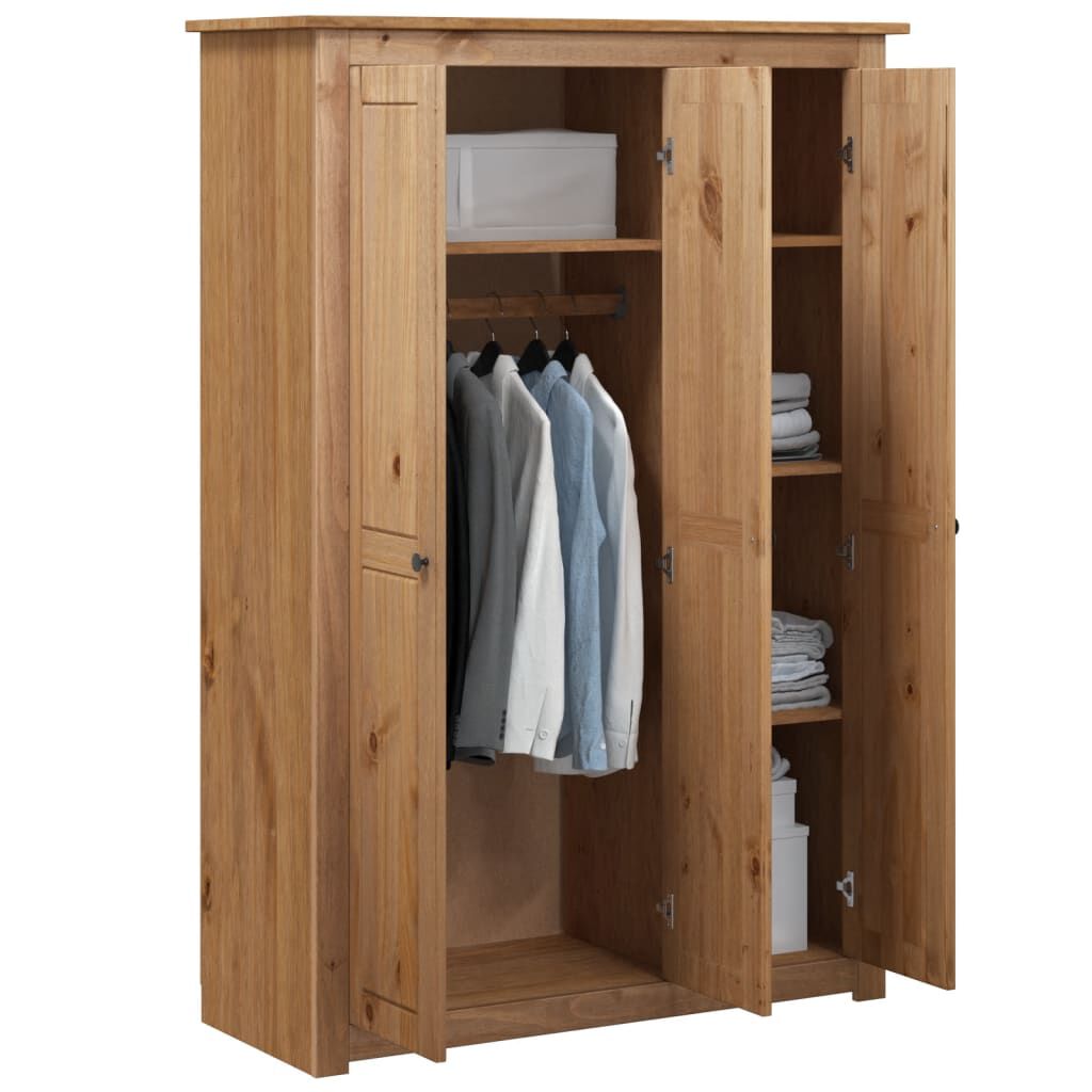 vidaXL Ντουλάπα Τρίφυλλη 118 x 50 x 171,5 εκ. Ξύλο Πεύκου Σειρά Panama