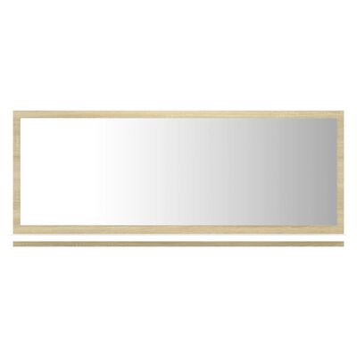 vidaXL Καθρέφτης Μπάνιου Λευκό/Sonoma Δρυς 90x10,5x37 εκ. Μοριοσανίδα