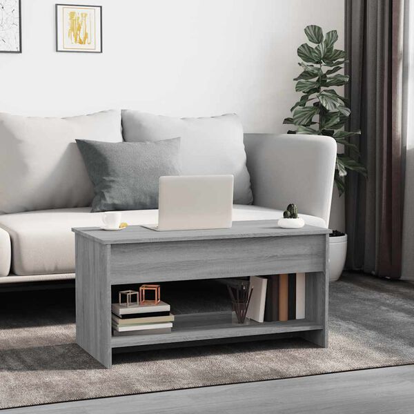 vidaXL Τραπεζάκι Σαλονιού Γκρι Sonoma102x50x52,5 εκ.Επεξεργασμένο Ξύλο