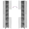 vidaXL Ψηλό ντουλάπι μπάνιου με πόρτα Γκρι sonoma 30 x 35 x 192 εκ.