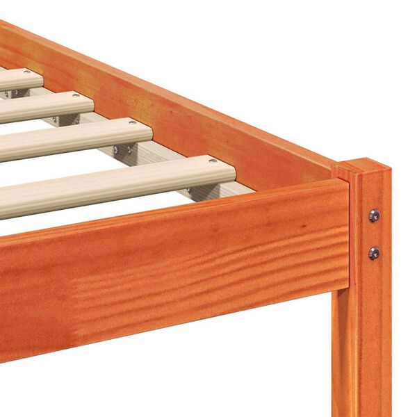 vidaXL Σκελετός Κρεβατιού Καφέ κεριού 140 x 190 cm Μασίφ ξύλο πεύκου