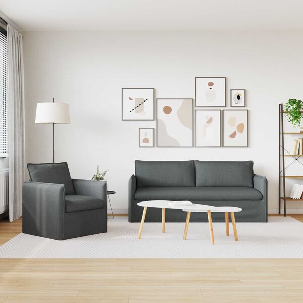 vidaXL &Sigma;&epsilon;&tau; &Kappa;&alpha;&nu;&alpha;&pi;έ 2 pcs &Sigma;&kappa;&omicron;ύ&rho;&omicron; &Gamma;&kappa;&rho;&iota; 196 x 82 x 85 &epsilon;&kappa; ύ&phi;&alpha;&sigma;&mu;&alpha;