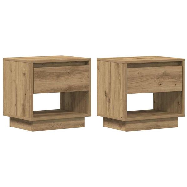 vidaXL Κομοδίνο 2 pcs Artisan Oak 45 x 34 x 44 εκ Επεξεργασμένο ξύλο