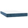 vidaXL Κρεβάτι Boxspring με Στρώμα Σκούρο Μπλε 120x200 εκ. Βελούδινο