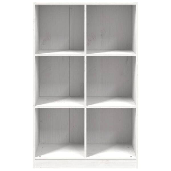 vidaXL Βιβλιοθήκη Λευκή 70 x 33 x 110 εκ. από Μασίφ Ξύλο Πεύκου